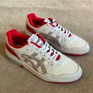 ASICS Men's White & Red Low-Top Sneakers